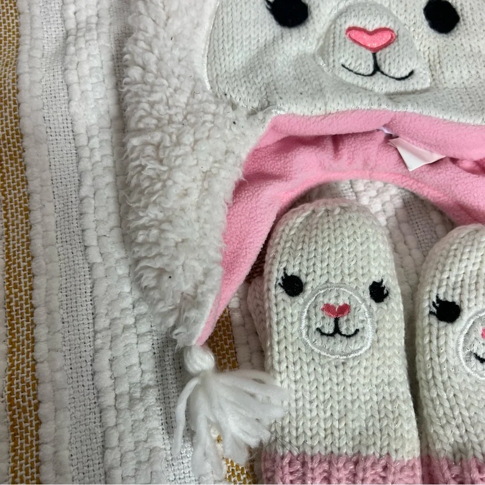 Lil' Llama Girls Hat And Mitten Set Size M (2T-3T)‎